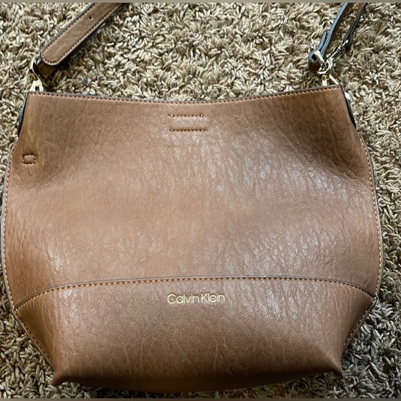 Calvin Klein Brown Crossbody Tote Bag with Pouch NWOT - Picture 2 of 4
